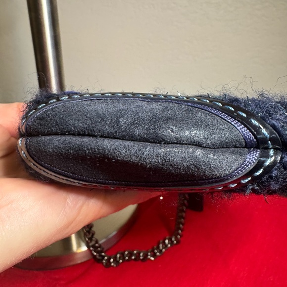 Coach Kisslock Dark Blue Floral Clutch Wristlet - Picture 4 of 13